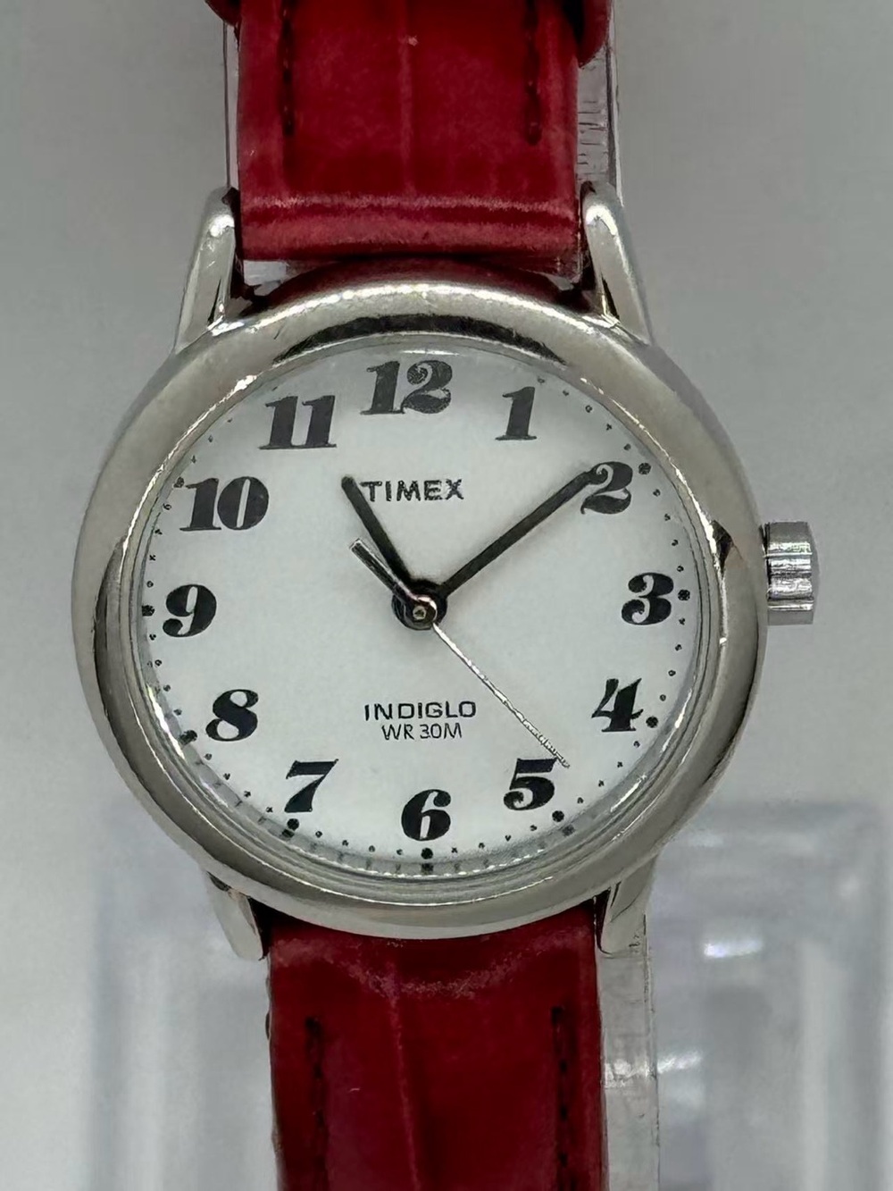 Vintage Timex Women Analog Quartz Watch 25mm White Dial Indiglo New Battery Runs